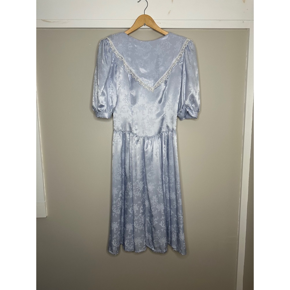Gunne Sax by Jessica McClintock Women's‎ Vintage Lace Collar Midi Dress Size 9
